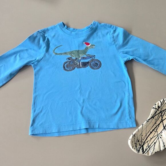 Hanna Andersson Blue Long Sleeve Tee with Scooter Design - Picture 3 of 3